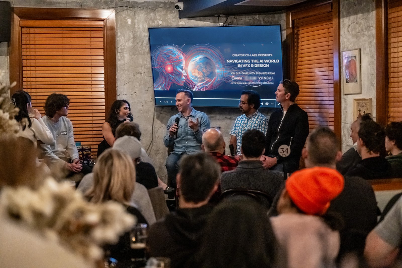 The Navigating the AI World panel and audience