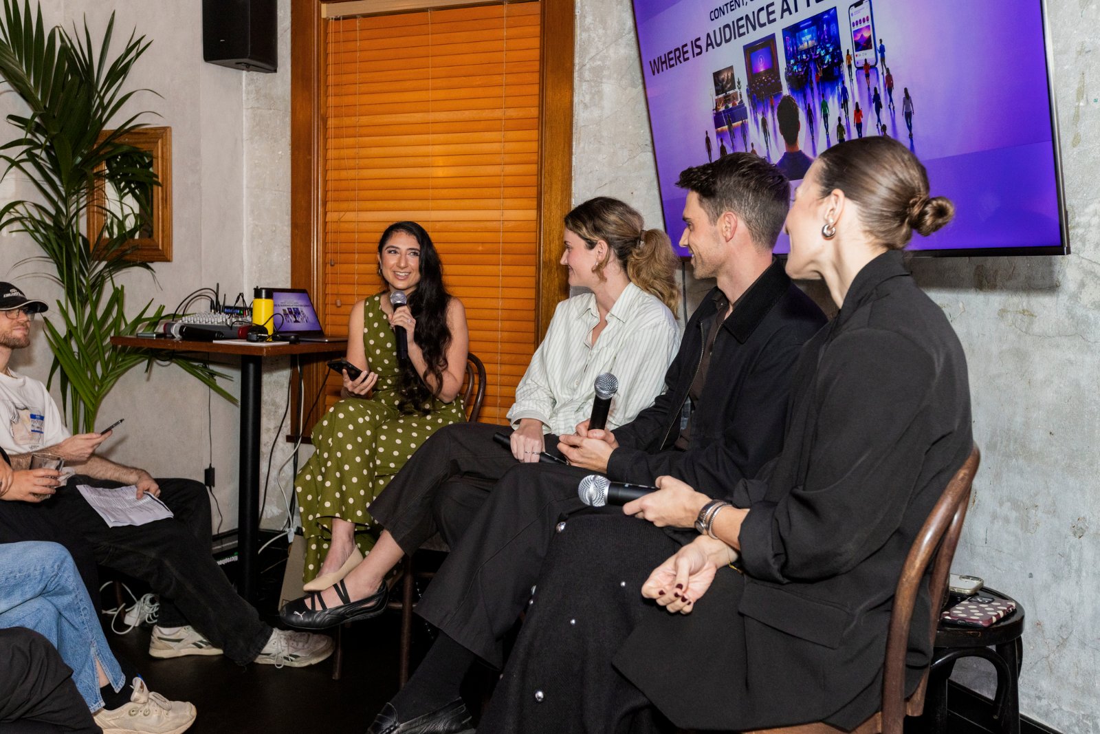 A laugh on the panel
